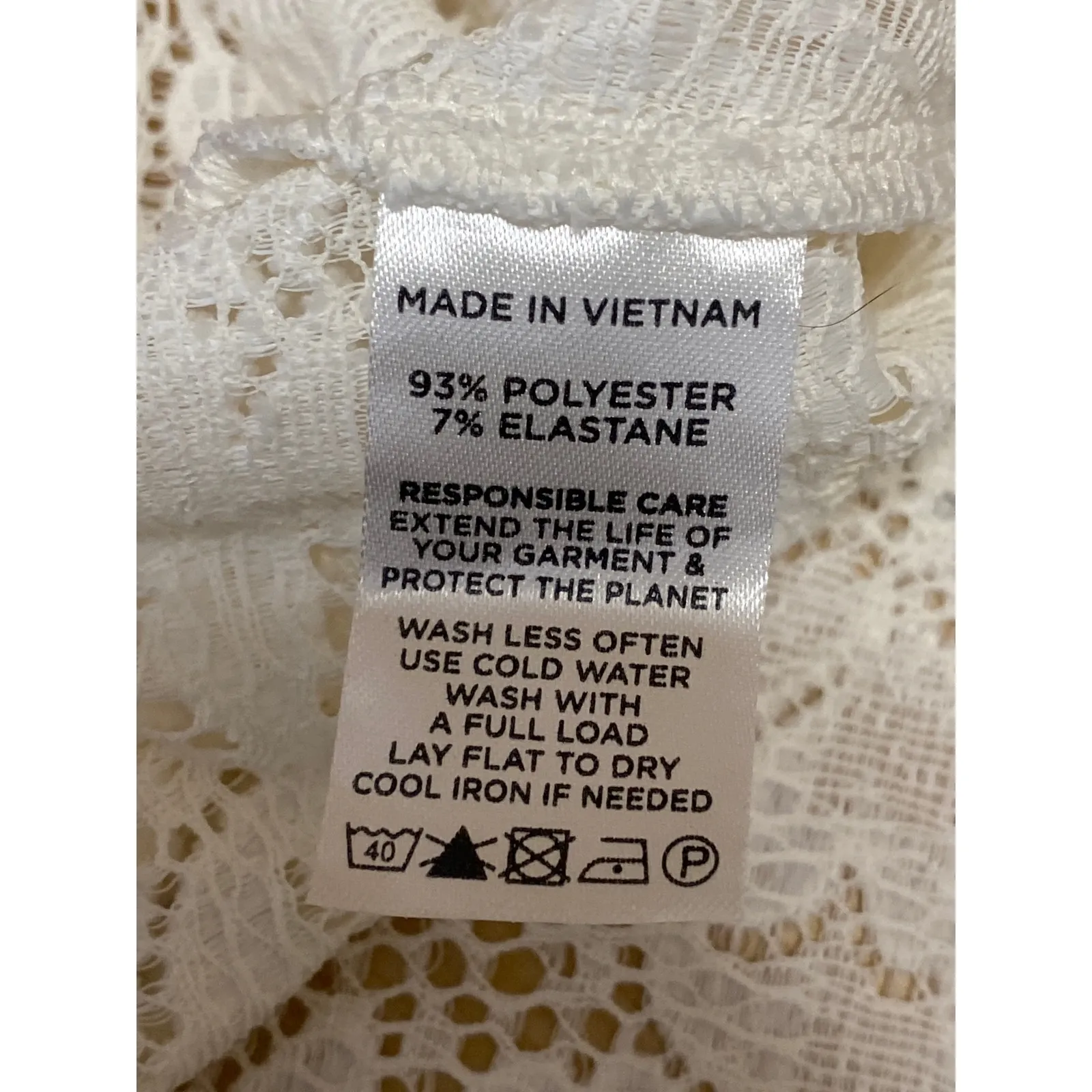 Hill House Women's White Floral Lace Mock Neck Long Sleeve Blouse Top Size S - Image 4