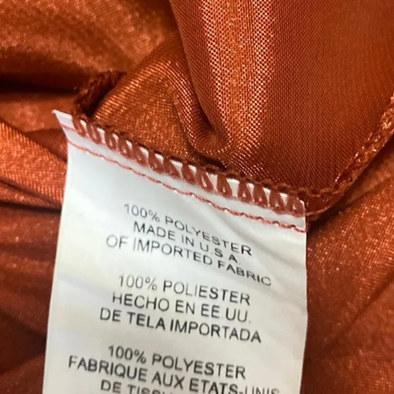 Bebe Rust Brown Silk Satin Sleeveless Cowl Neck Cami  Tank Midi Slip Dress Sz L - Image 5