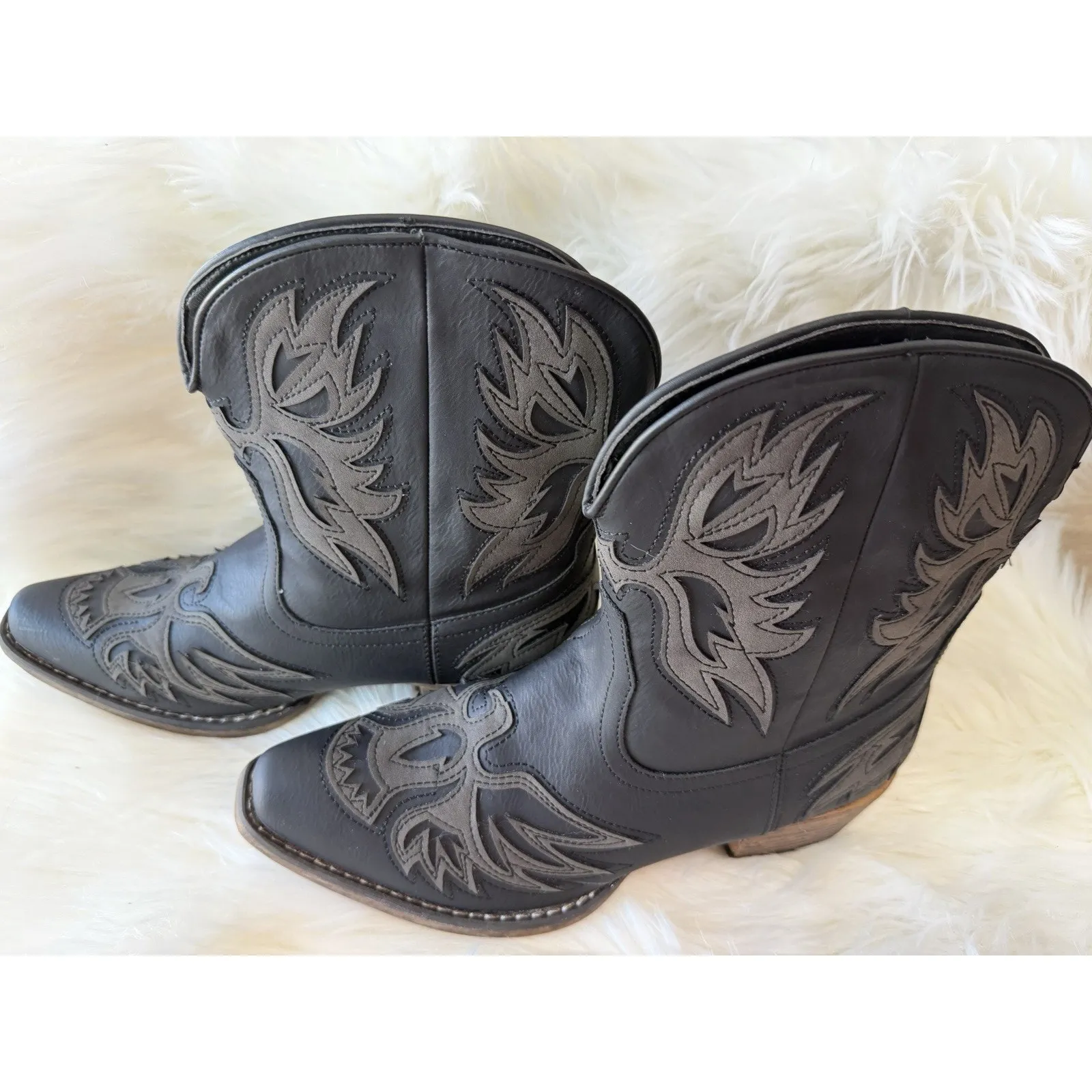 Roper Amelia Women Black Boots 9.5 Cowgirl Boho Western Country Chic Wildwest - Image 2