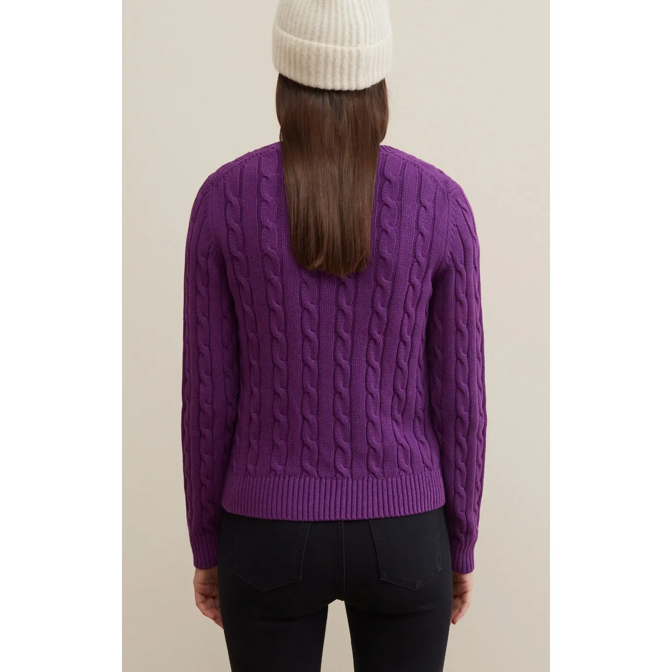 Piombo Purple Cable Knit V - Image 2