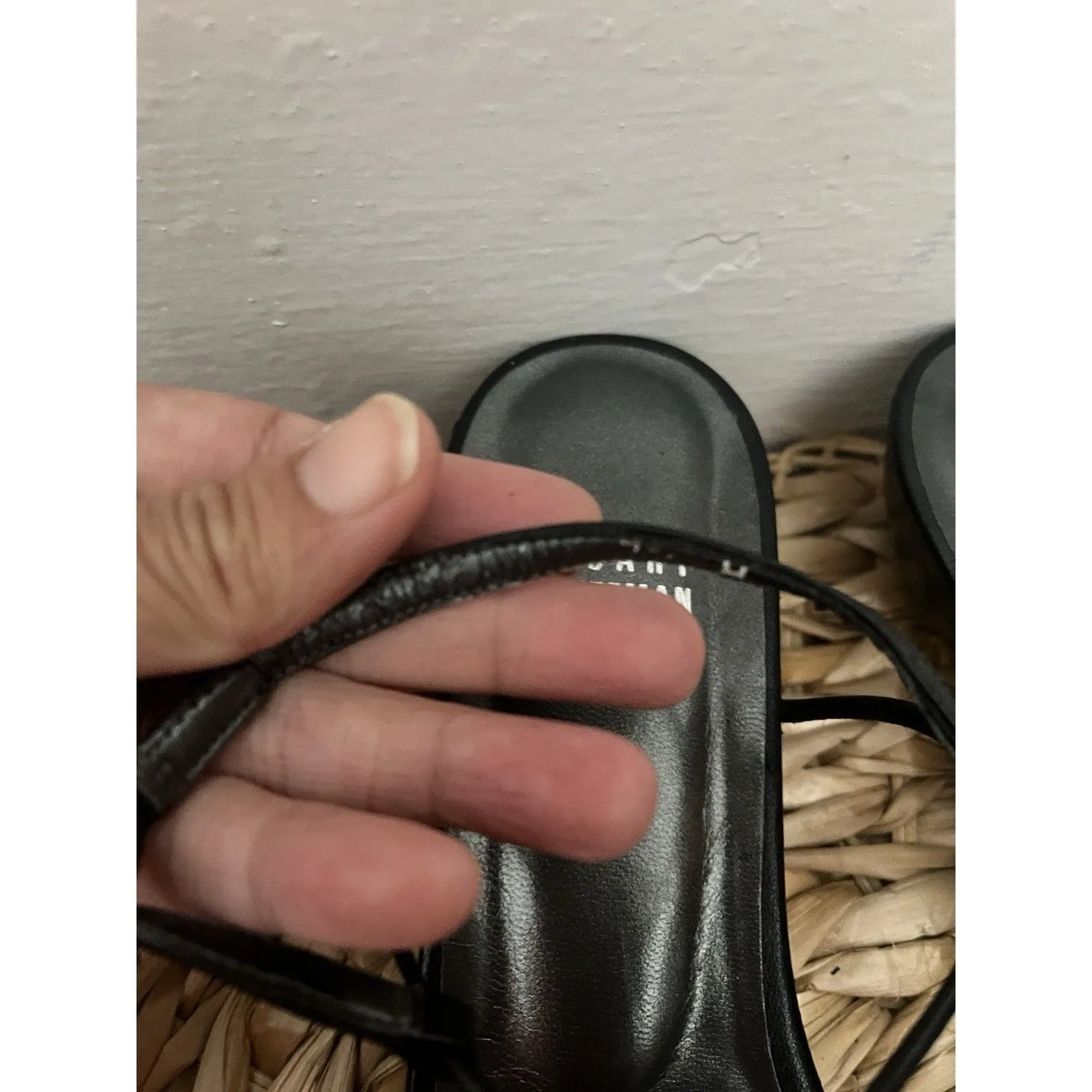 Stuart Weizman black Strappy leather sandals 7.5 Nye Occasion Holiday Cocktail - Image 7