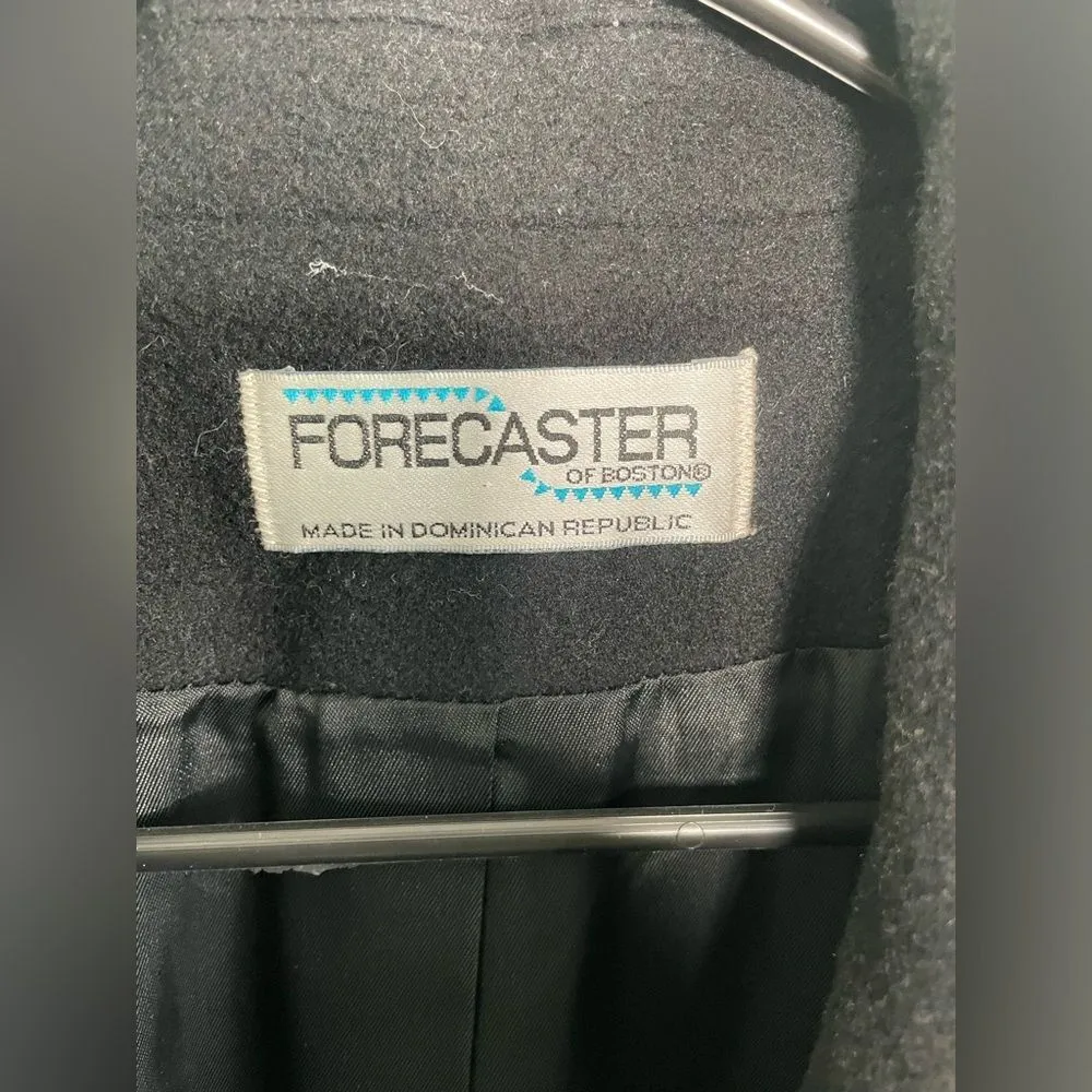 Forecaster of Boston Womens Black Wool Blend Vintage Double Breasted Peacoat S 6 - Image 4