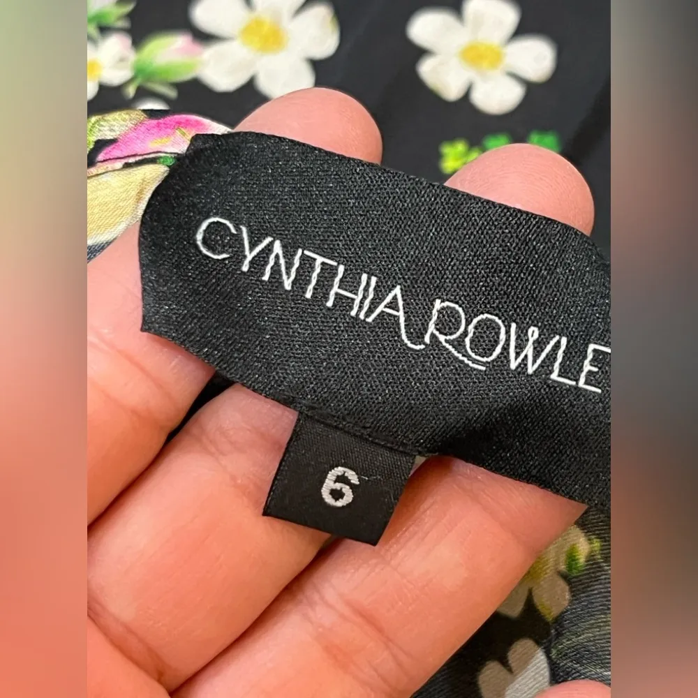 Cynthia Rowley Capri Dress -Black floral size 6 like new - Image 4
