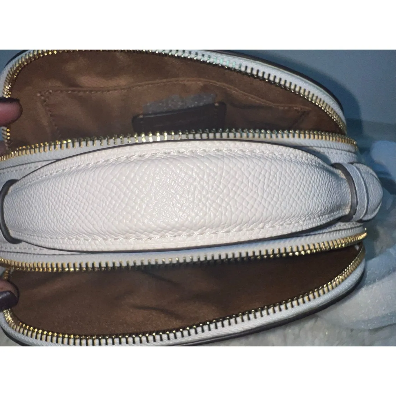 🎁New! Coach Serena Satchel Crossbody handbag In Crossgrain Leather Chalk/White - Image 5