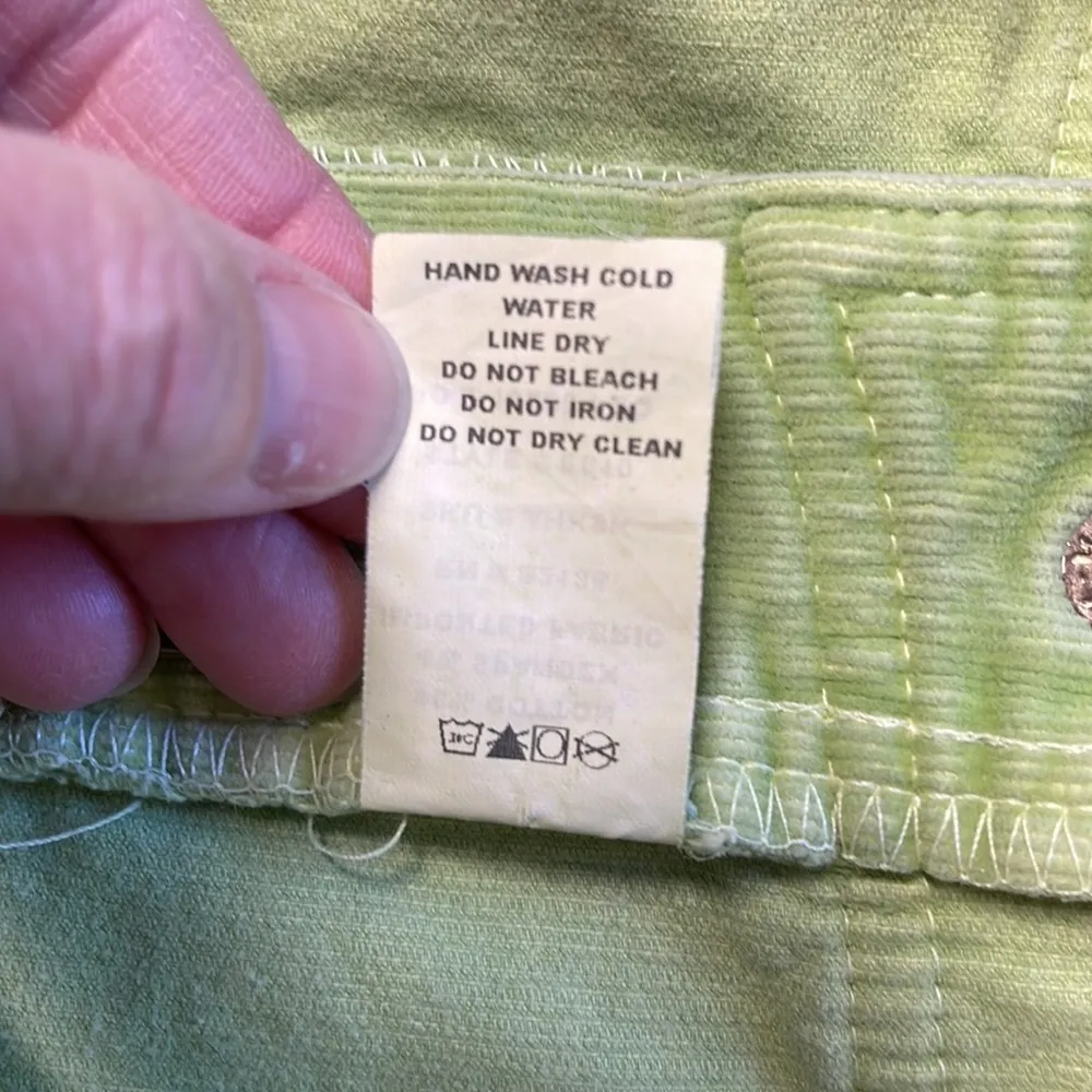 Fresh Produce Green Corduroy A-line Mini Skirt Size Small - Image 5