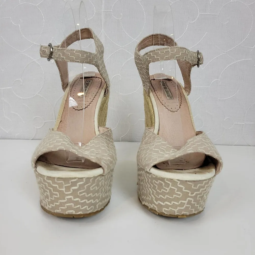 Charles David Womens Sandals Size 10 Taupe Wedge Heel Slingback Espadrille - Image 79