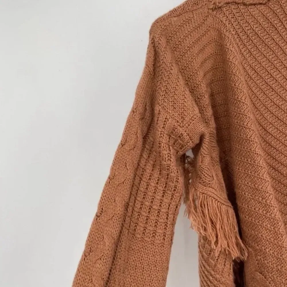 Kori America Rust Longline Boho Fringed Open Cardigan Size Small/Medium - Image 7