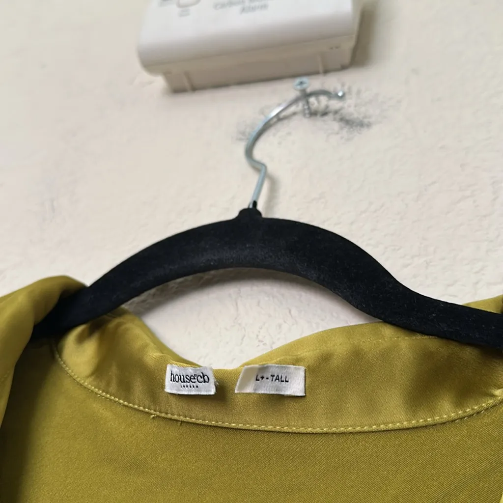 HOUSE‎ OF CB 'Allegra' Chartreuse Pleated Shirt Dress NWOT size XL Tall - Image 9