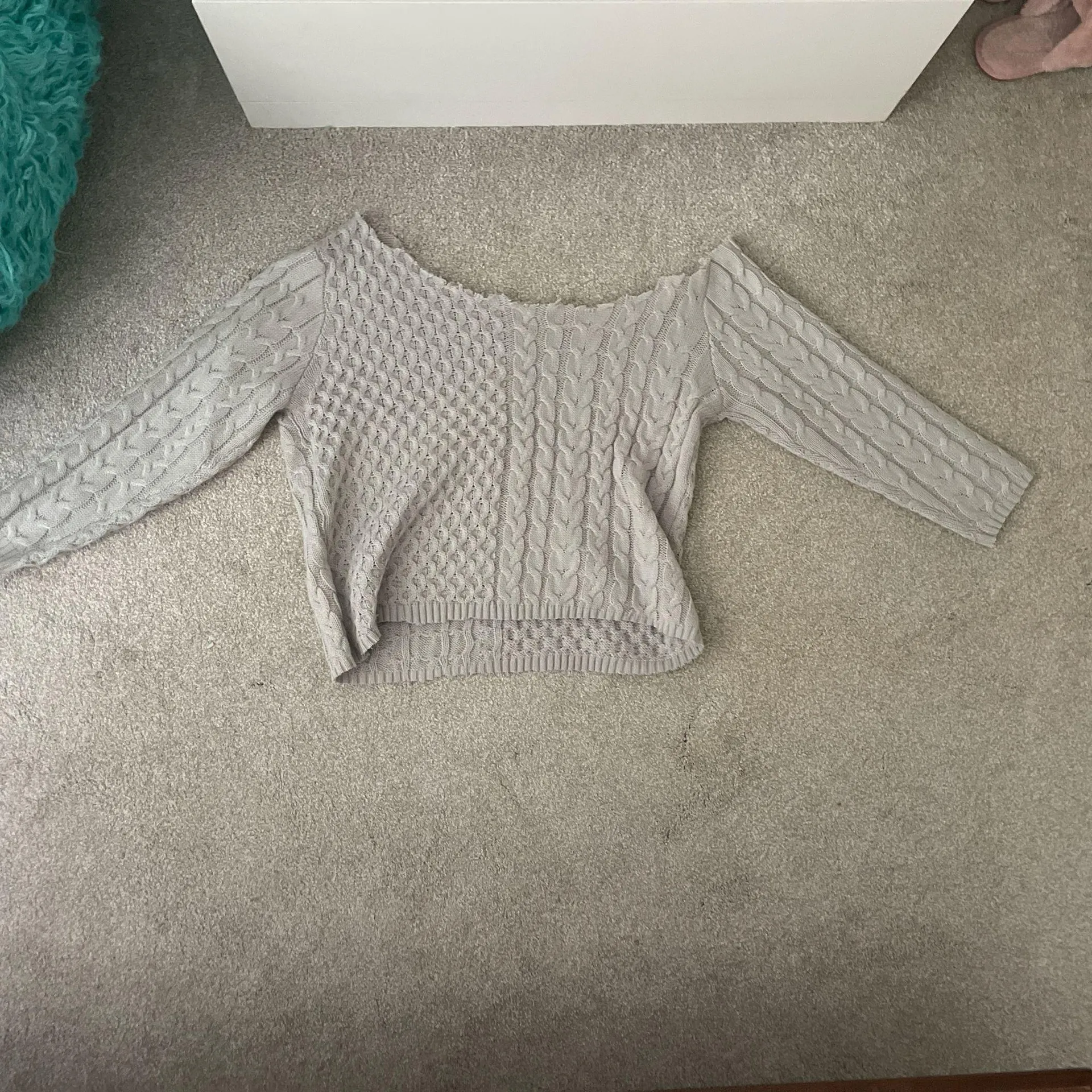 Grey Knitted Sweater Anthropologie - Image 2