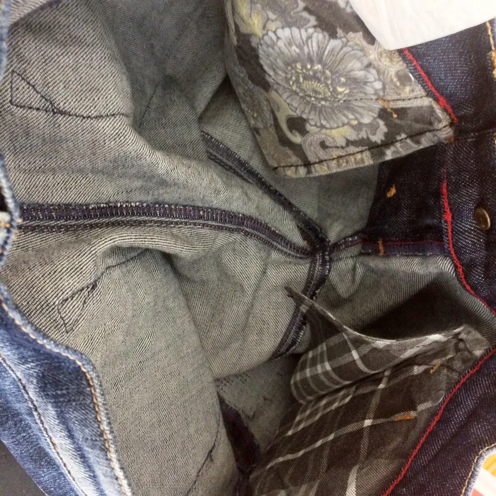 Replay women's size 28 chain link zipper pouch RODERIKA slim tapered jeans 28x29 Blue - Image 8