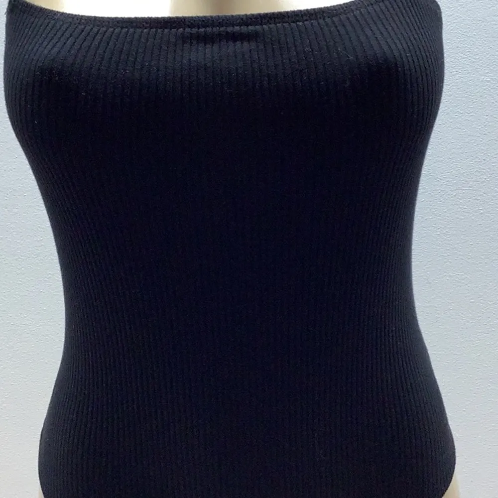Shein black ribbed bodysuit size large Preloved - Image 2