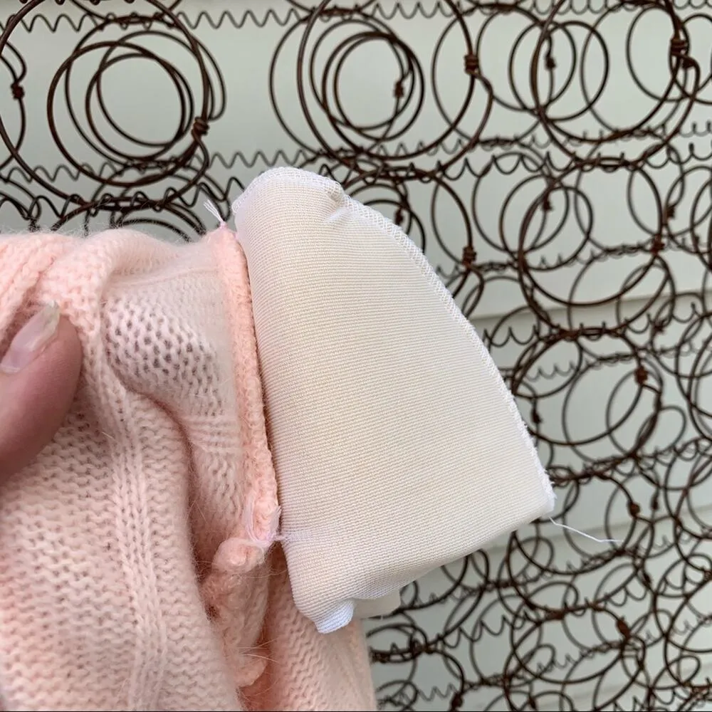 Vintage 90s pastel pink double breasted cardigan sweater smoking jacket MEDIUM - Image 7