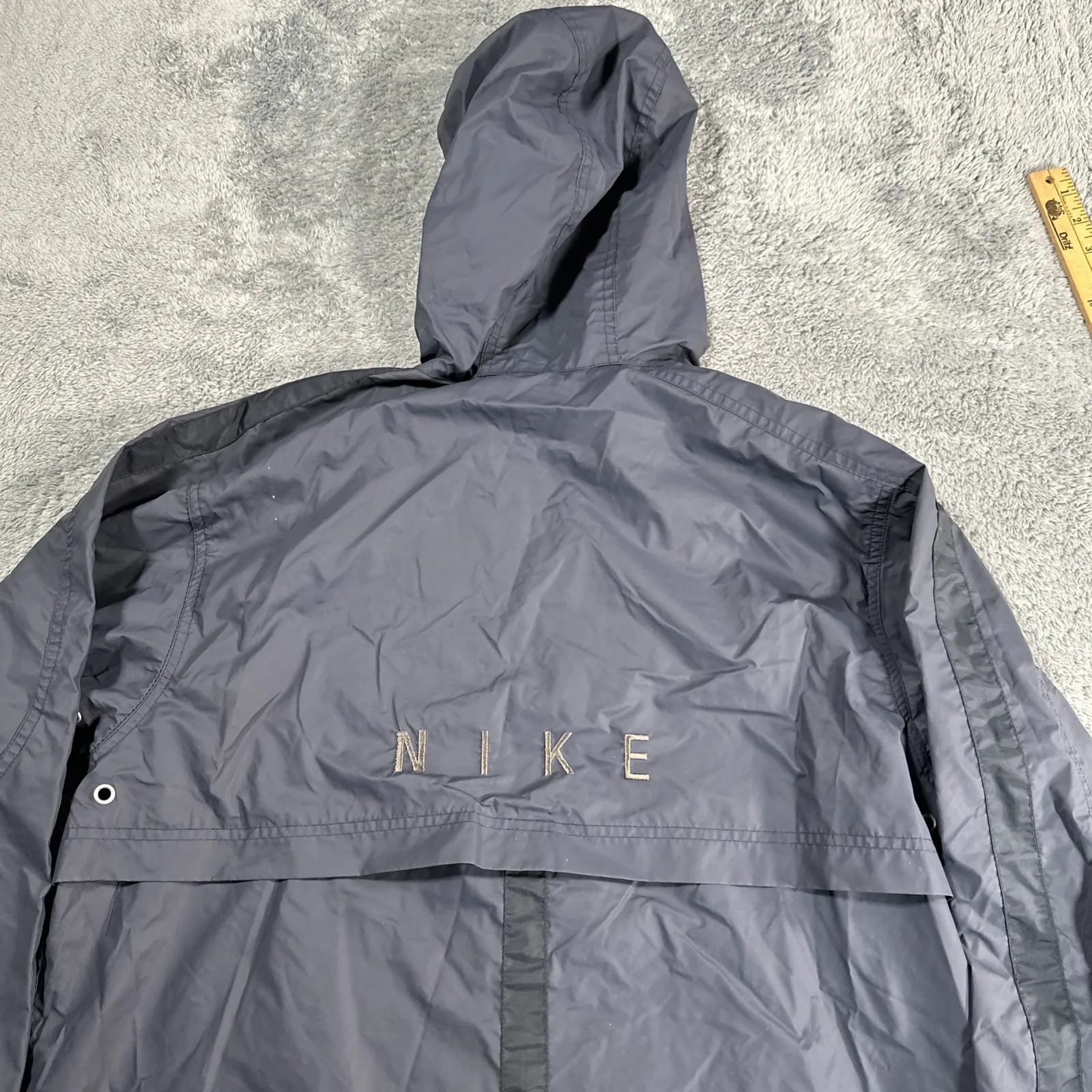 Vintage Nike Jacket Woman's SZ S Blue Windbreaker Rain Coat Y2K 90s Spellout - Image 10