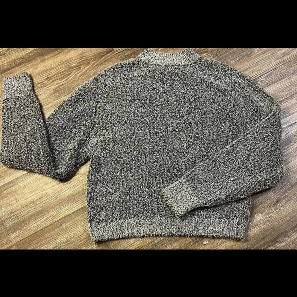 Urban Outfitters Silver/Black Tinsel Shimmer Sweater oversized XS - Image 6