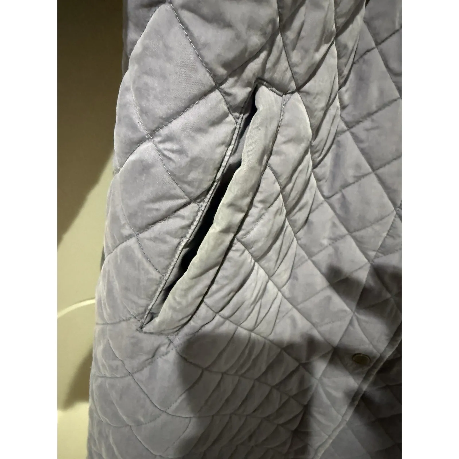 Vintage LL Bean Quilted Barn Jacket Womens Small PET Corduroy Collar Retro Lilac Orange Size undefined - Image 8