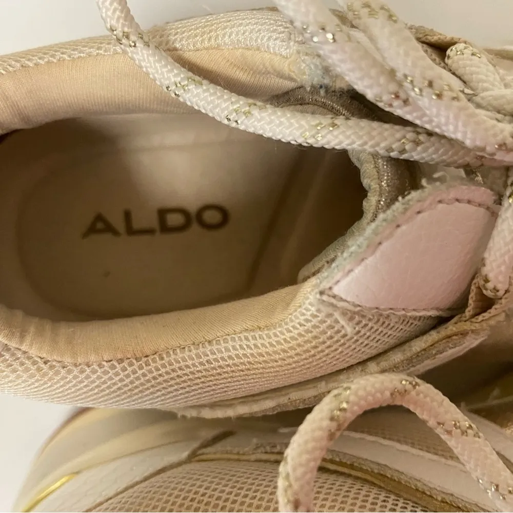 Aldo Vany gold and white tennis shoes women’s size 7.5 in great shape - Image 5