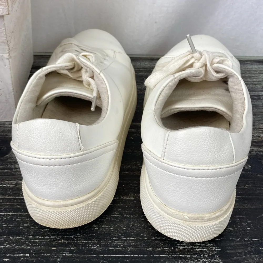 Joie White Leather Harvard Lace Up Athletic Sport Sneaker Shoes 8 - Image 4