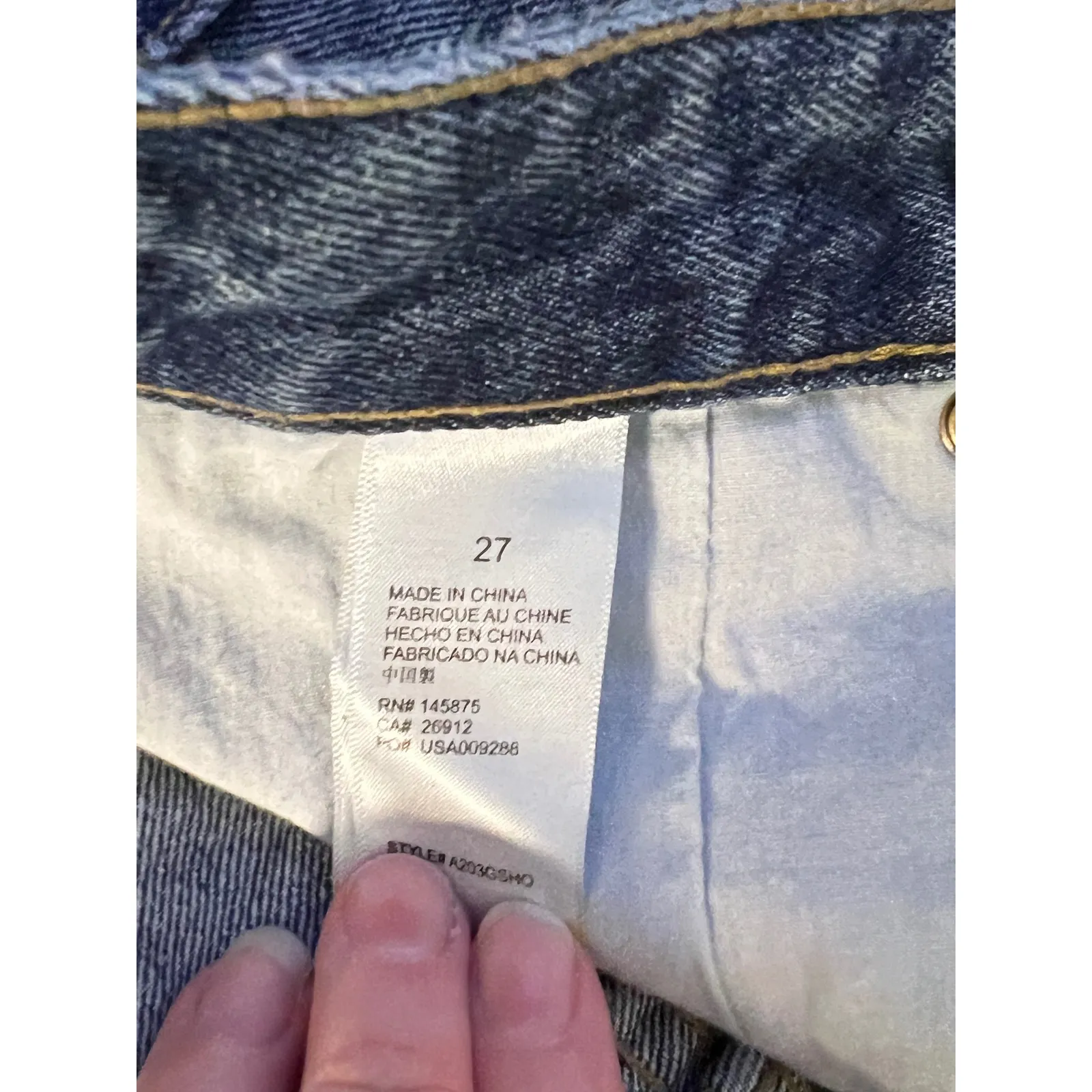 Amuse Society Denim Shorts High Waist‎ Frayed Hem Button Fly Blue Size 27 - Image 5