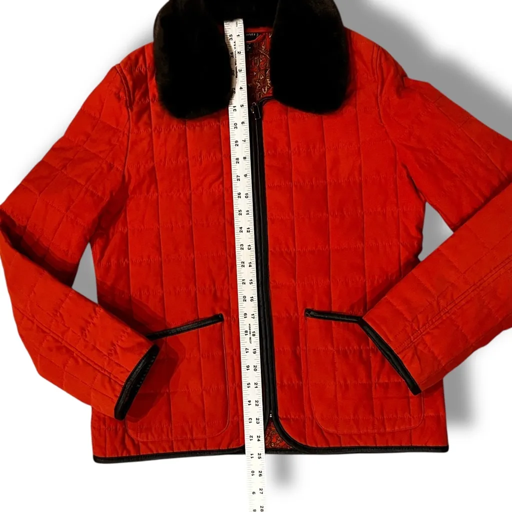 Vintage Y2K Statements quilted rustic, orange jacket/coat size M Black Size M - Image 9