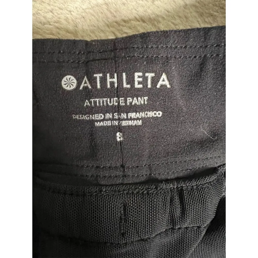 Athleta Women's Jogger Pants Size 8 Black Ruched Casual Tapered Leg - Image 4