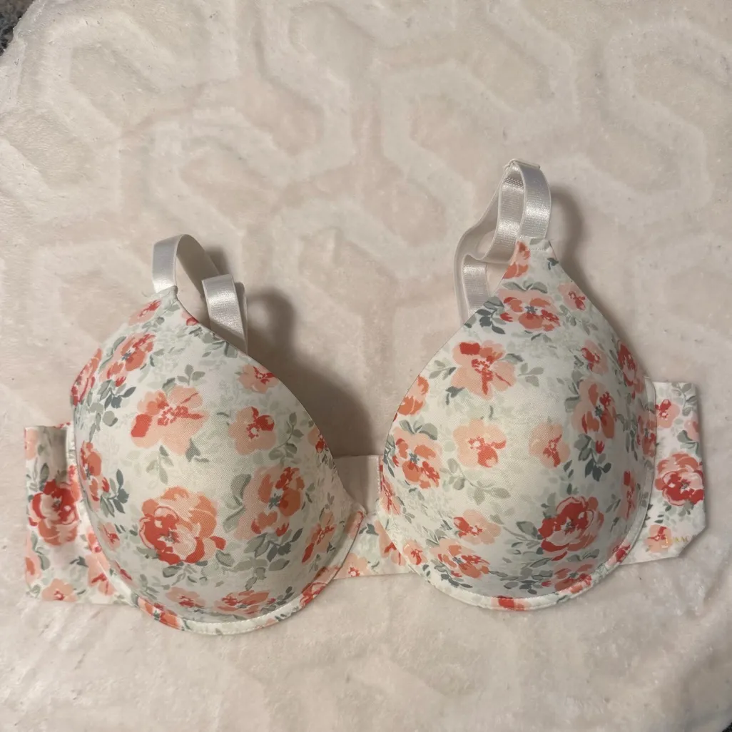 Isaac Mizrahi Floral Underwire Bra 42DD New Without Tags White Pink OCT - Image 4