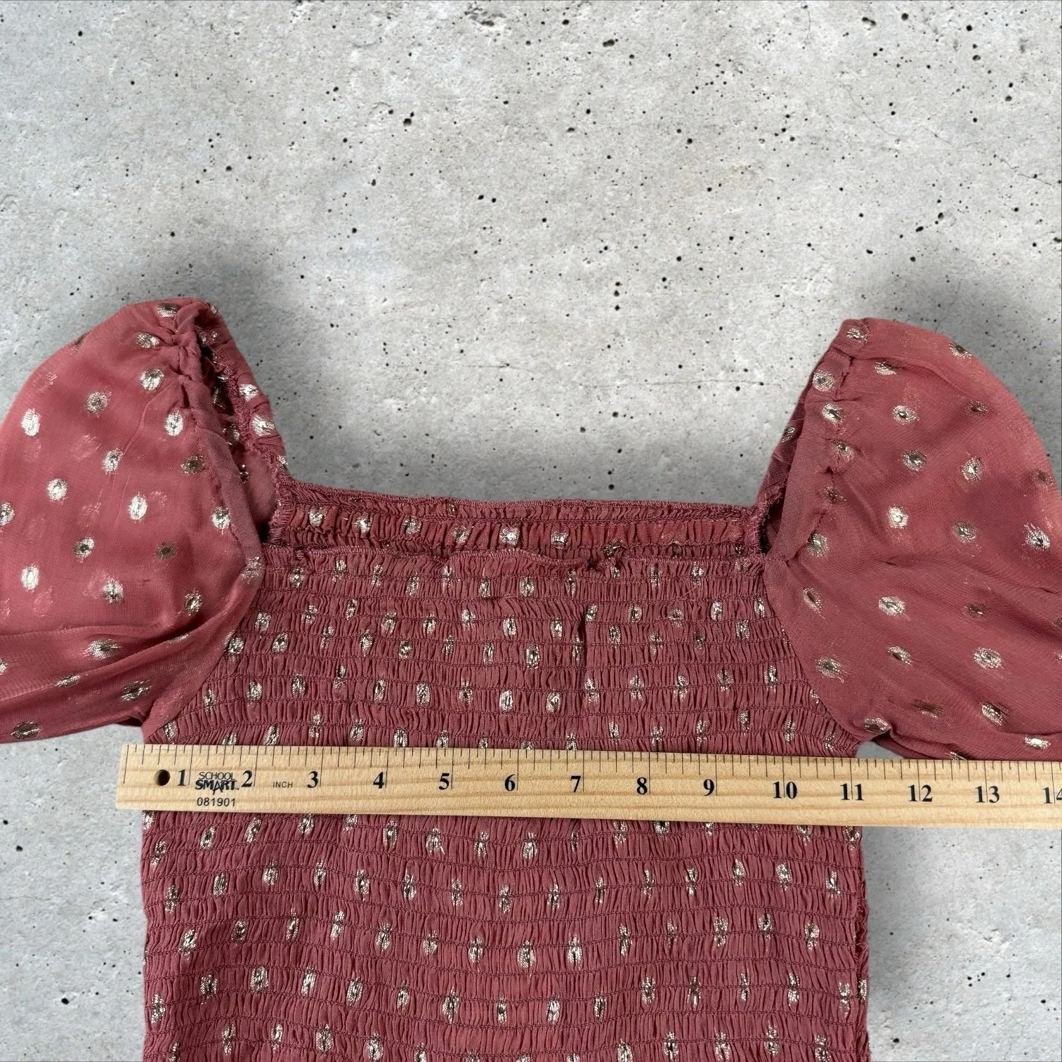 RAGA Elle Smocked‎ Top in Burnt Orange Sz XS NWT Anthropologie Boho - Image 7