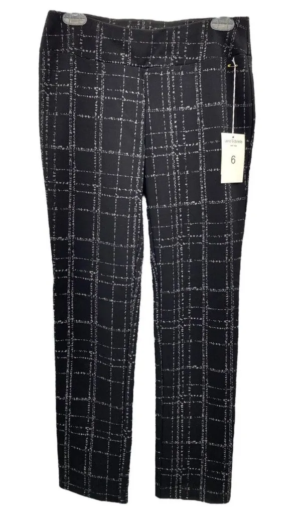 Lena Gabrielle Black Silver Printed Pull On Leggings Dress Pants Womens Size 6 - Image 1