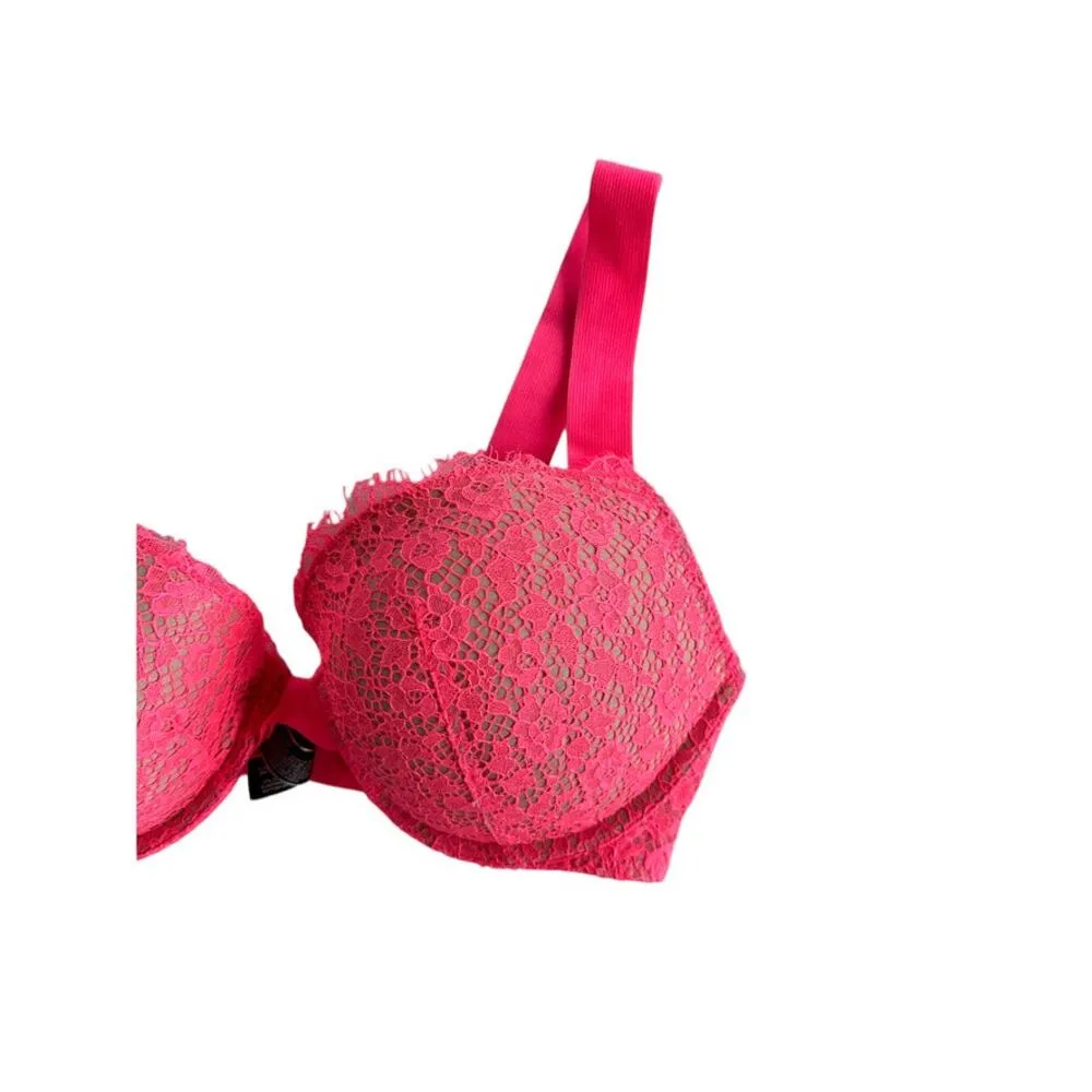 Victoria's Secret Hot Pink Strappy Very Sexy Push-Up Bra Women's 36D - Image 2