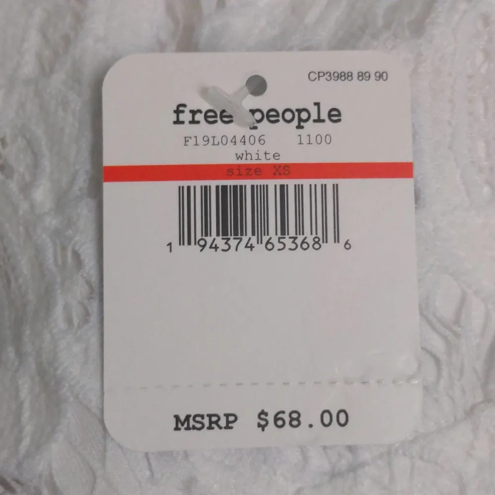 Free People Adella Cami Crochet Lace Flowy Tiered Crisscross White XS New - Image 10