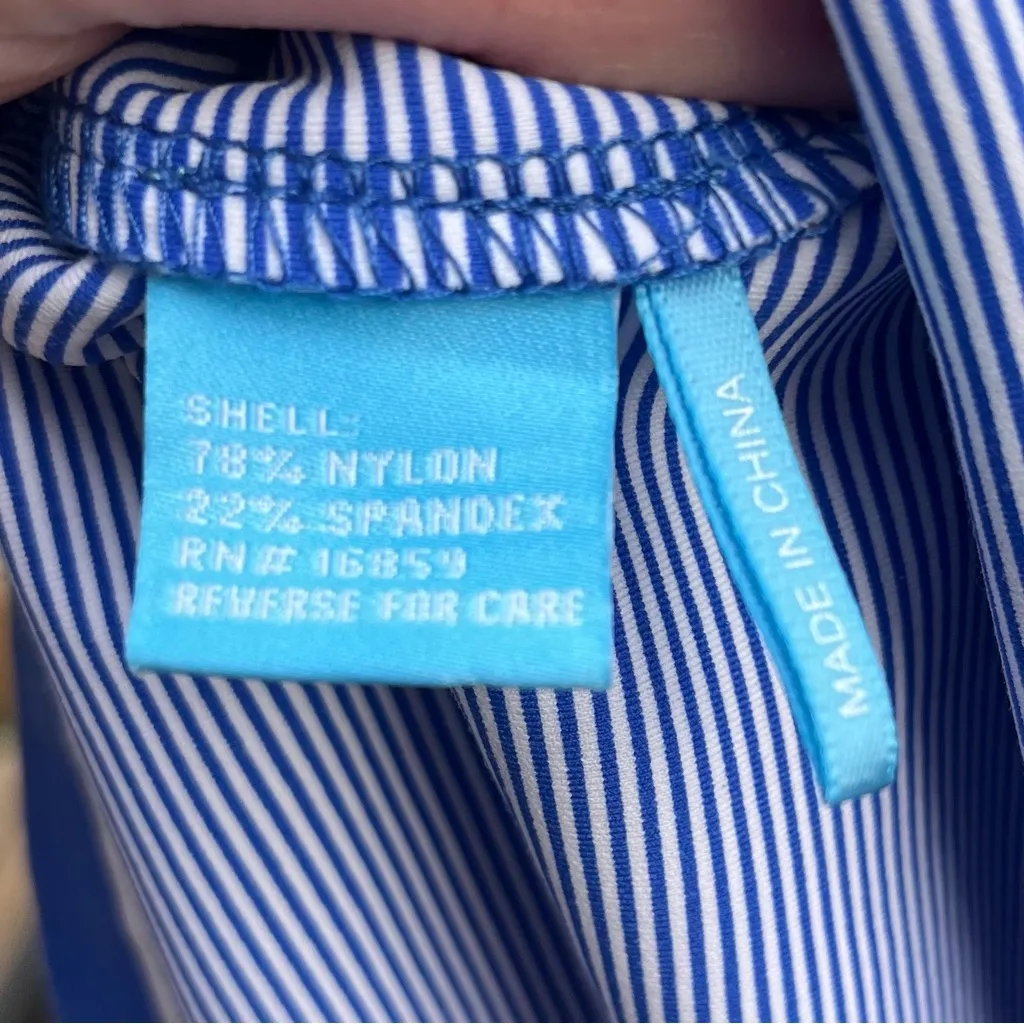 J. McLaughlin Women’s Blue & White Striped Stretch Sleeveless Maxi Dress Size S - Image 7