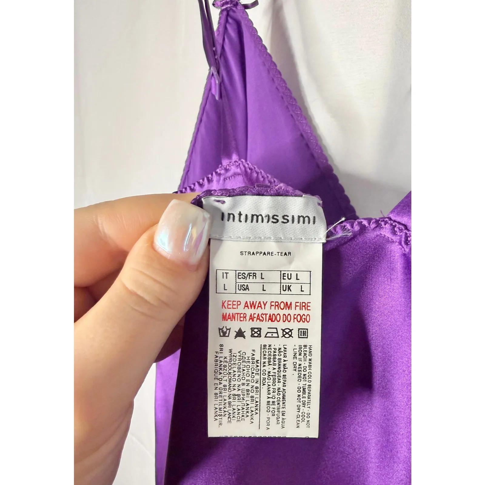 Vintage Y2K Intimissimi purple silk satin chemise sz. L Size L - Image 3