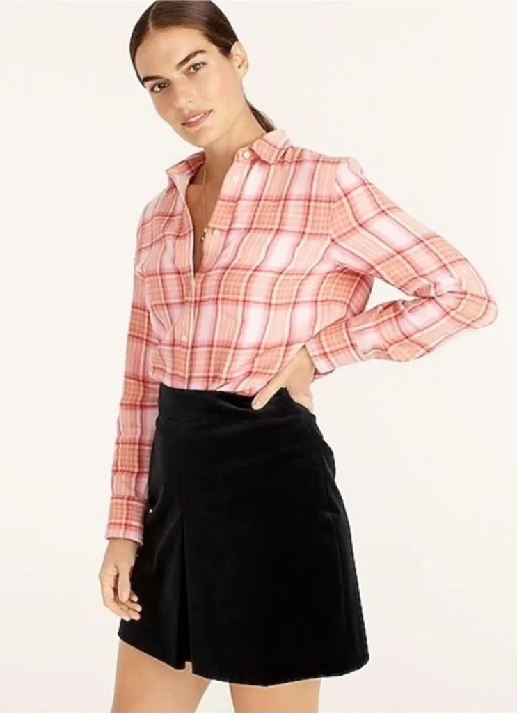 J. Crew Classic Fit Shirt Plaid in Blush Tartan size 14 - Image 2