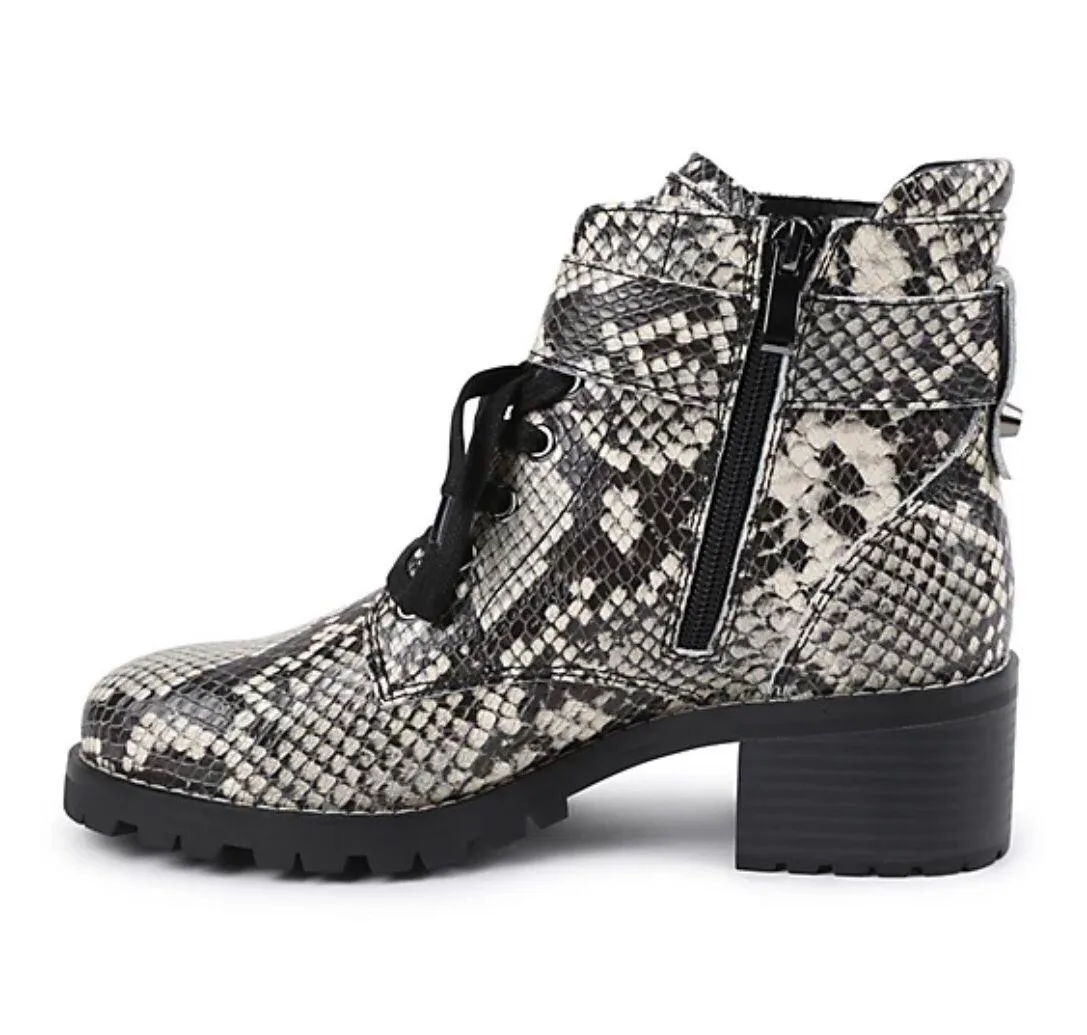 NEW  Nubi Combat Boot Natural Multi Snake Print FALL 2020 - Image 3