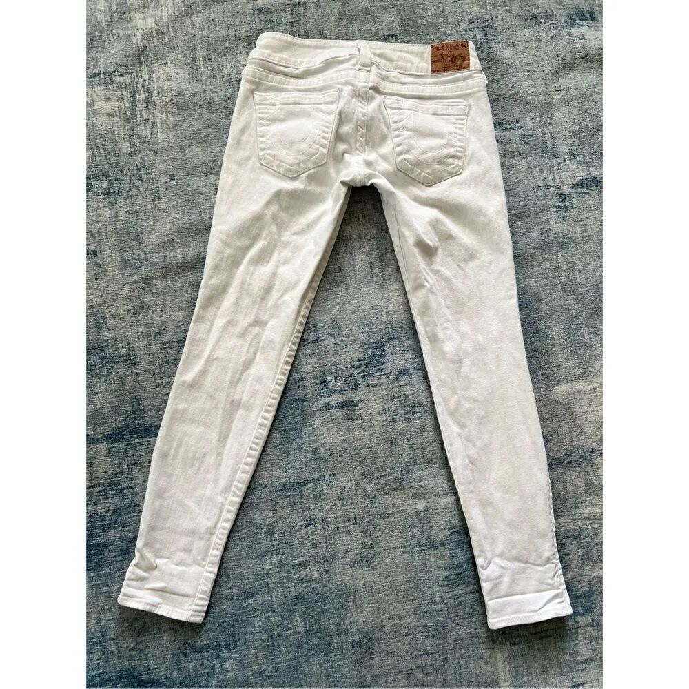 True Religion White Gwen Zippered Ankle Skinny Jeans Size W30 - Image 2