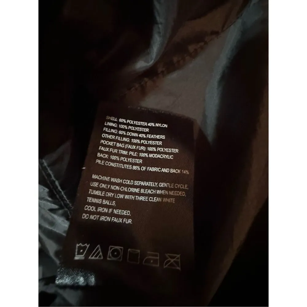 Laundry by Shelli Segal Womens Down Warm Parka Coat sz Large black - Image 8