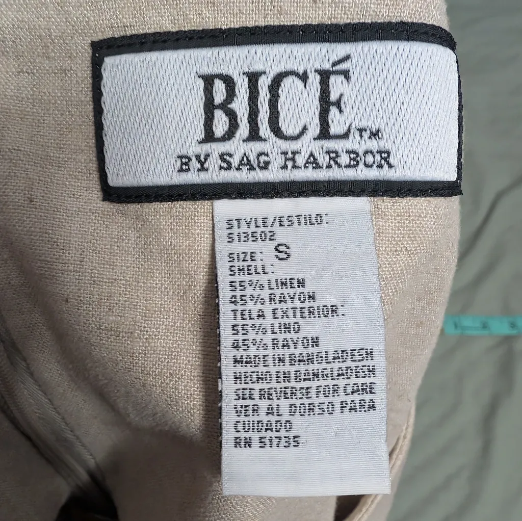 Vintage BICÉ By Sag Harbor Linen Blend Two Piece Embroidered Dress And Jacket Sm - Image 3