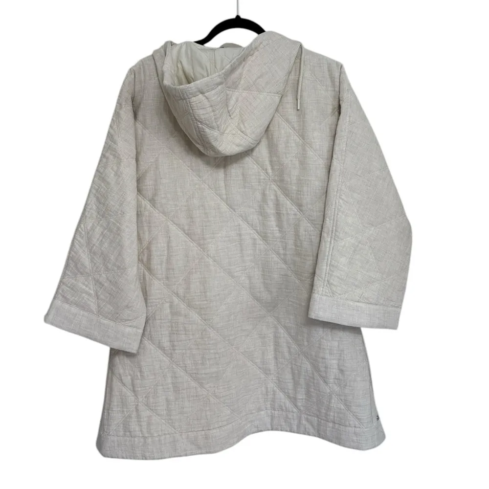 NWT Madewell Quilted Hoodie Popover Jacket in Oatmeal Melange - Size XS - Image 6