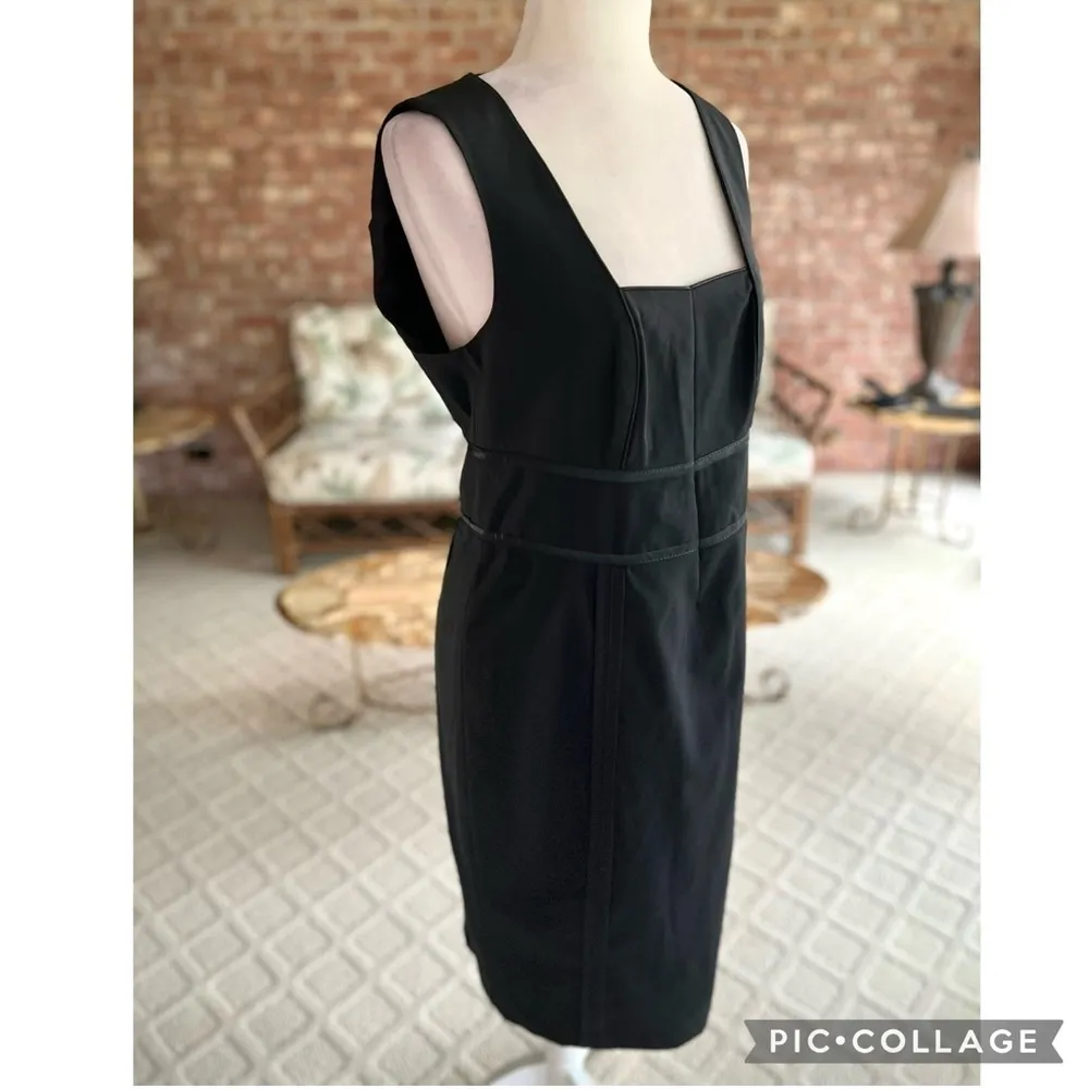 Badgley Mischka Dress Sheath Knee Length Black Sleeveless Fitted 10 Cocktail LBD - Image 14