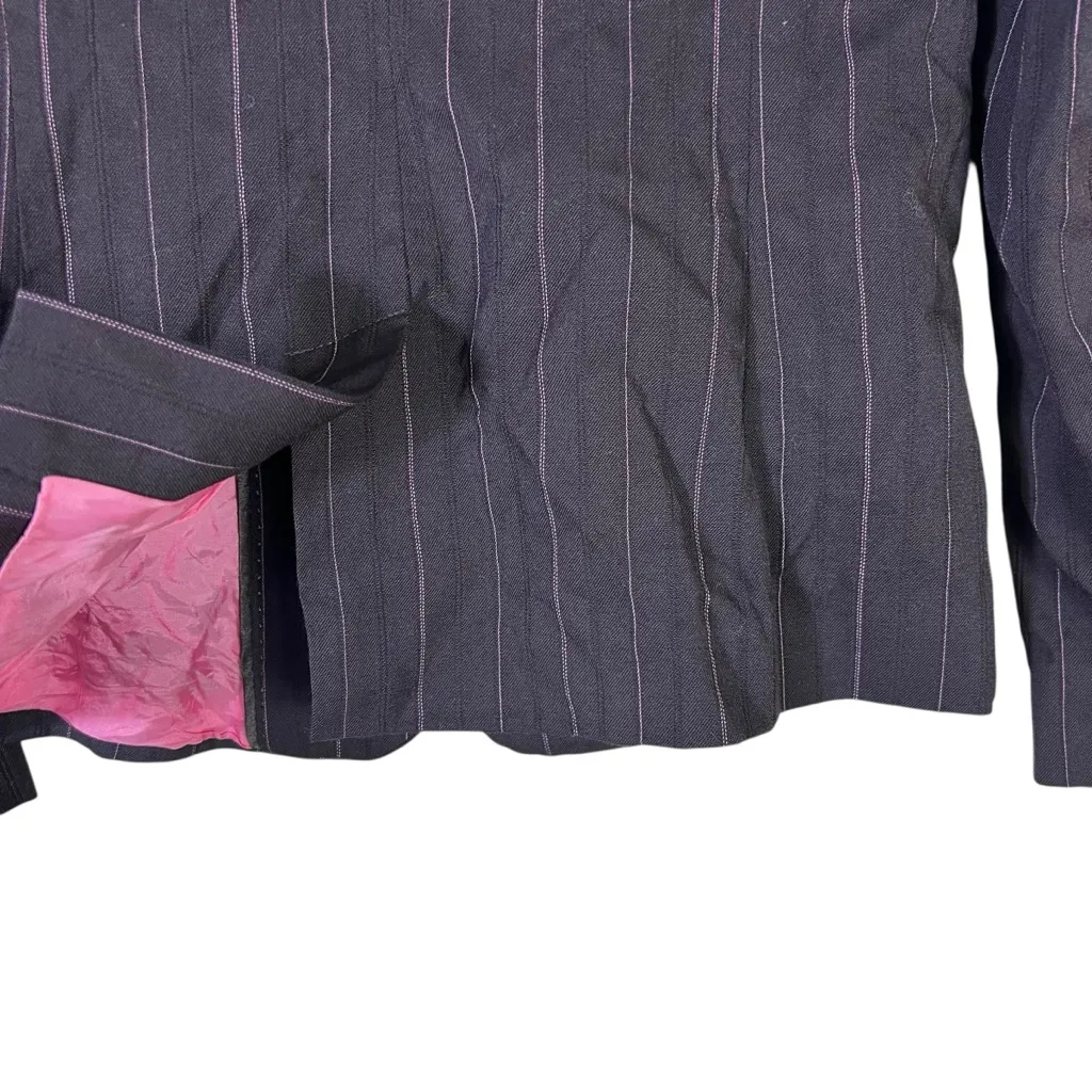 Ann Taylor Wool Blazer Pants Suit Set Womens 2P Plum Purple Pink Career Lined - Image 6