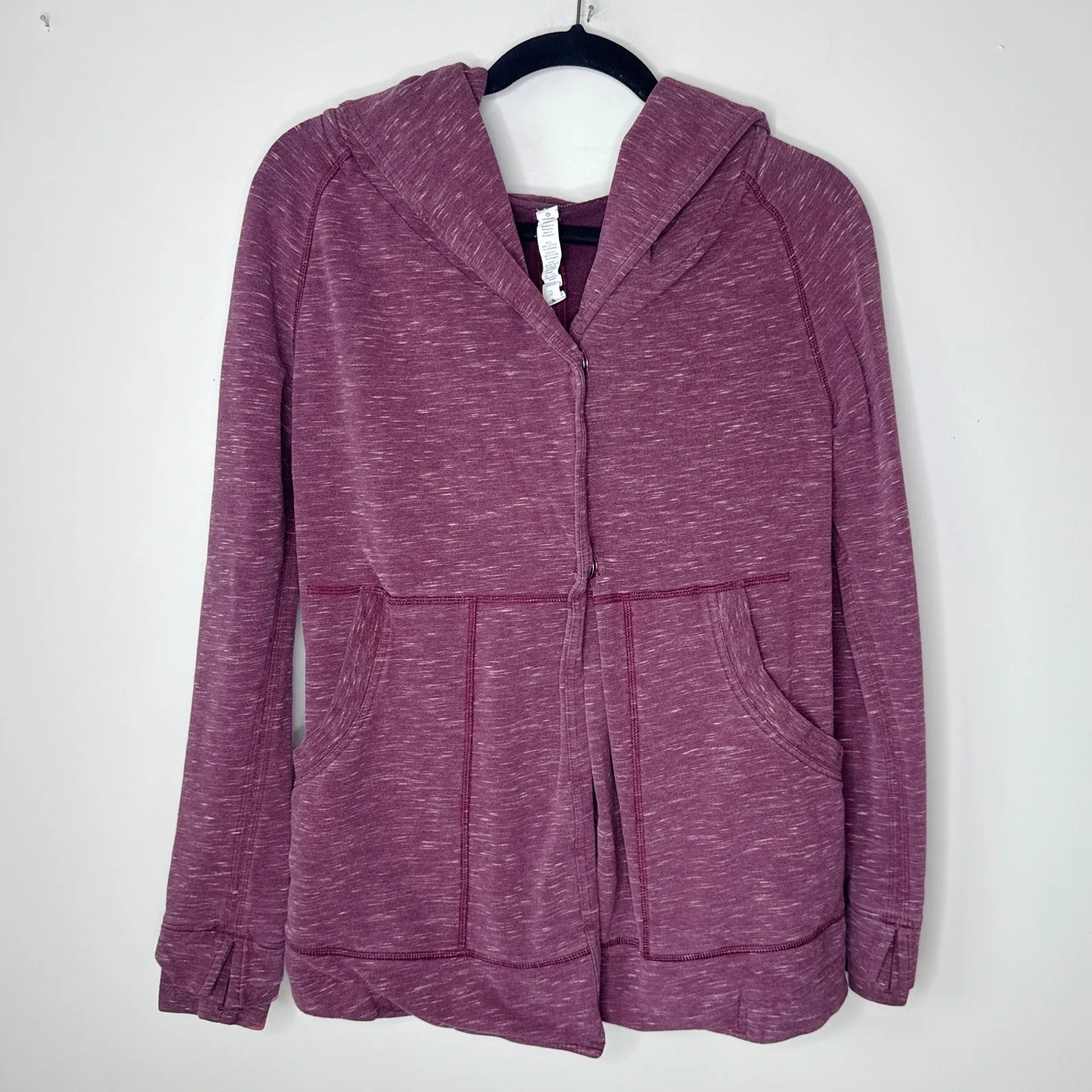 Lululemon ‎ Find Your Centre Wrap Hoodie Heathered Marled Rust Berry Size 2 - Image 4