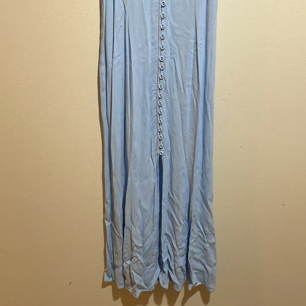 Privacy Please Revolve Lomax Light Blue Button Front Midi Tank Dress Size Small - Image 6
