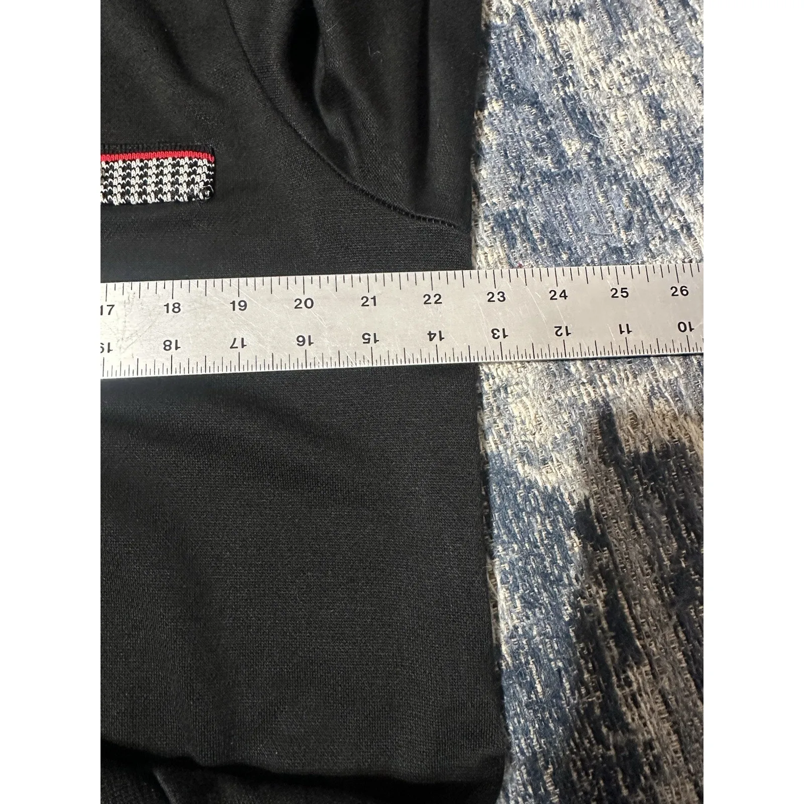 80s Alfred Dunner Collared Henley Sweater Black w/ Houndstooth Trim Size Medium - Image 5