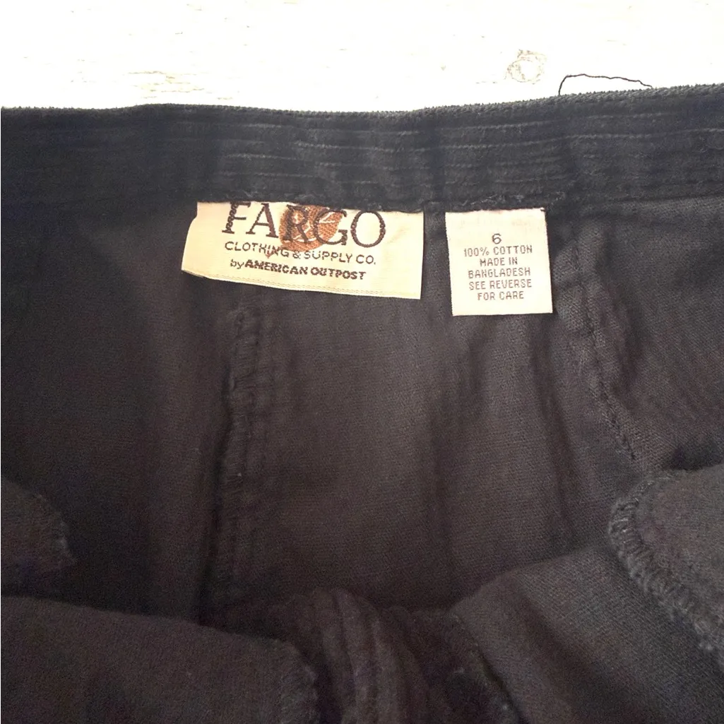 Women’s Size 6 Black Corduroy High Waisted Slacks Fargo Clothing & Supply Co - Image 2