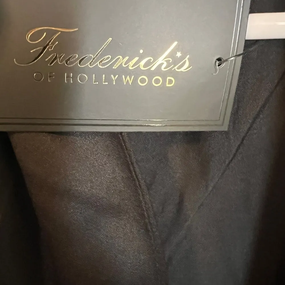 Frederick's of Hollywood Robe Womens Summer Lattice Lacing Robe Medium Black NWT - Image 4