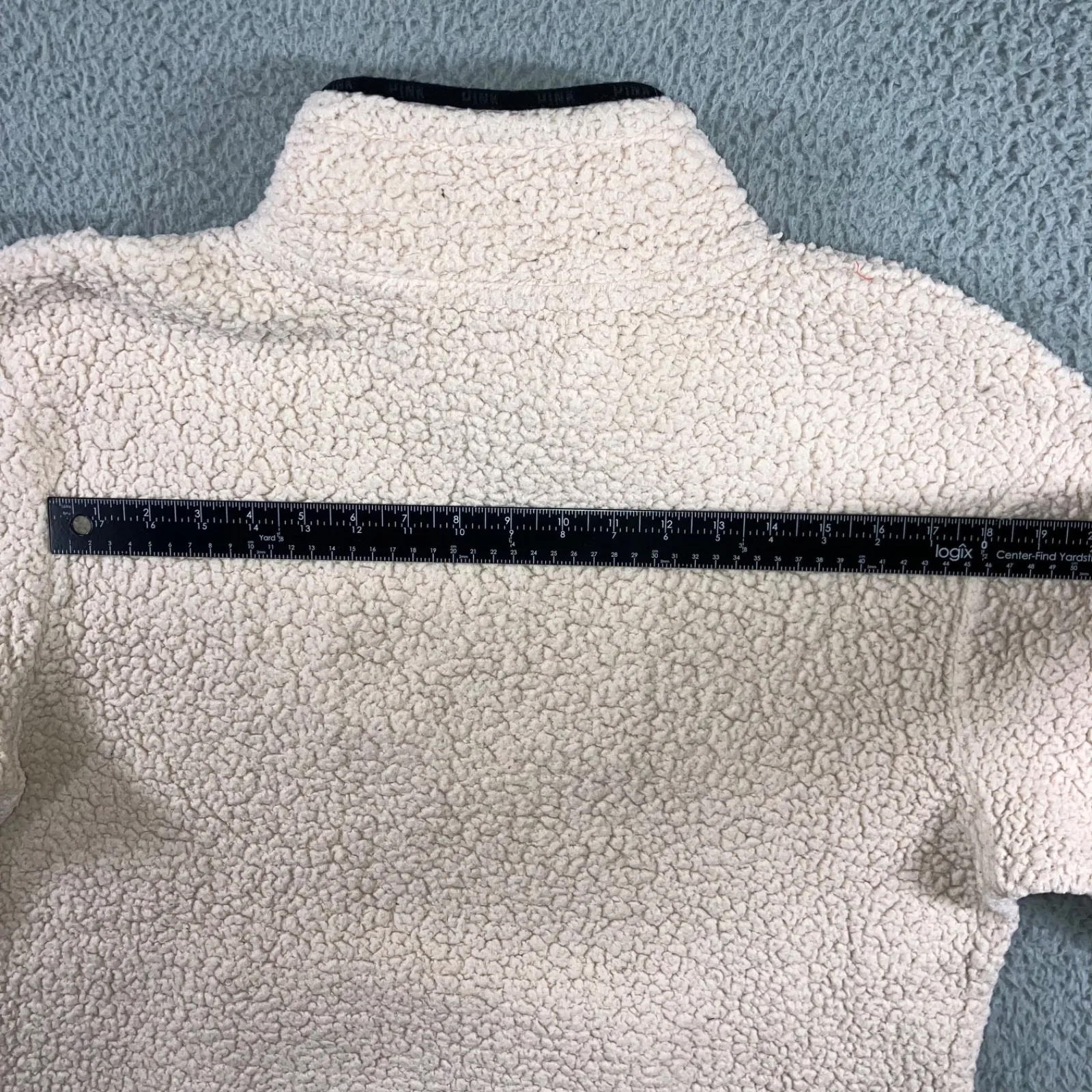 Victoria's Secret Pink Sherpa Pullover Women Medium 1/4‎ Zip Fleece Mock Meck - Image 8