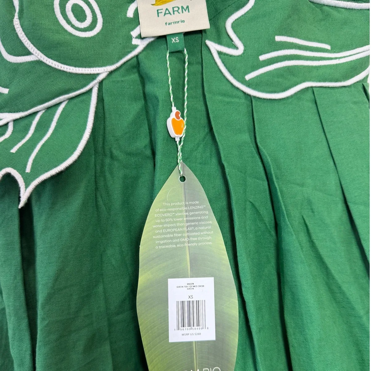 NWT Farm Rio Green Fish Maxi Dress Size XS - Image 8