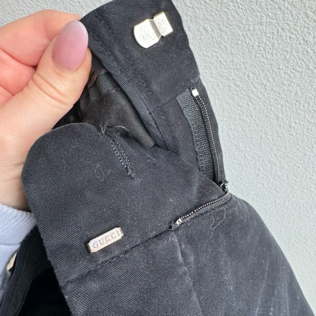 Vintage Gucci Women’s Black Trousers Slacks Casual Pants Size 44 EU Large Cotton - Image 12