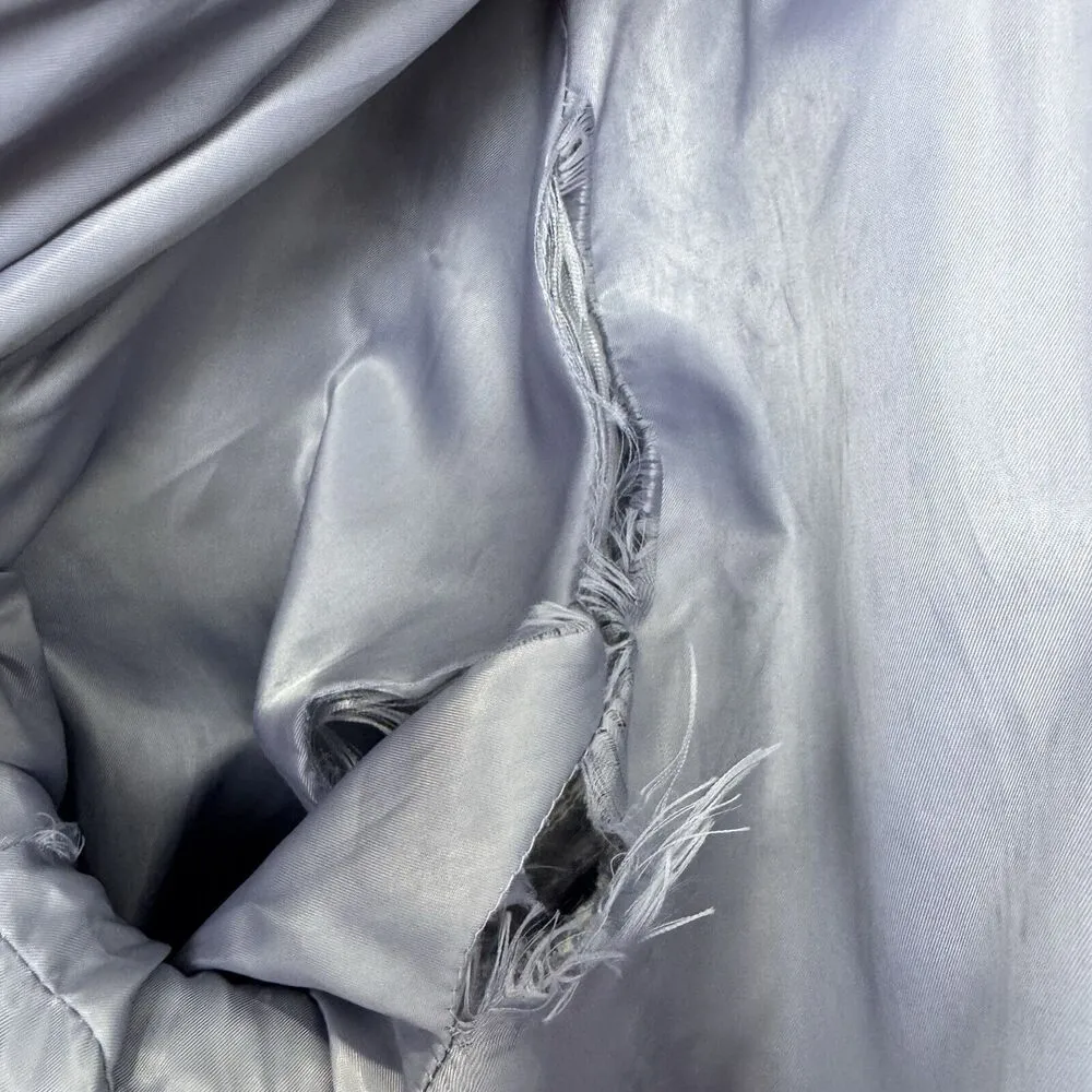 Gal Meets Glam Scalloped Houndstooth Check Pea Coat XL Wool Blend Blue White - Image 13