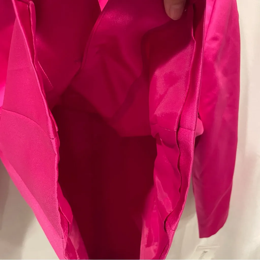 Cute Vintage 90’s Renee Dumarr saks NWT pink satin bright short luxury blazer Size 12 - Image 7