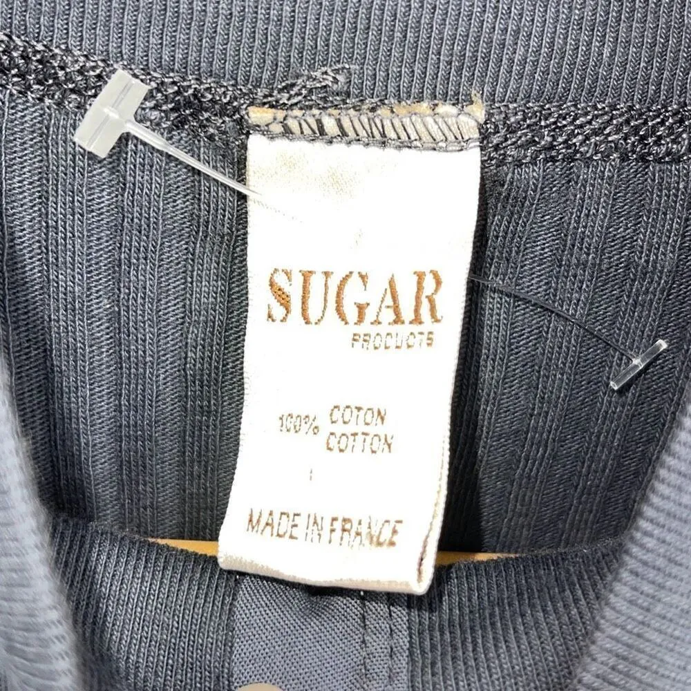 Sugar Products Womens Ribbed Half Button Long Sleeve Knit Top‎ Navy Size XSmall Blue - Image 5